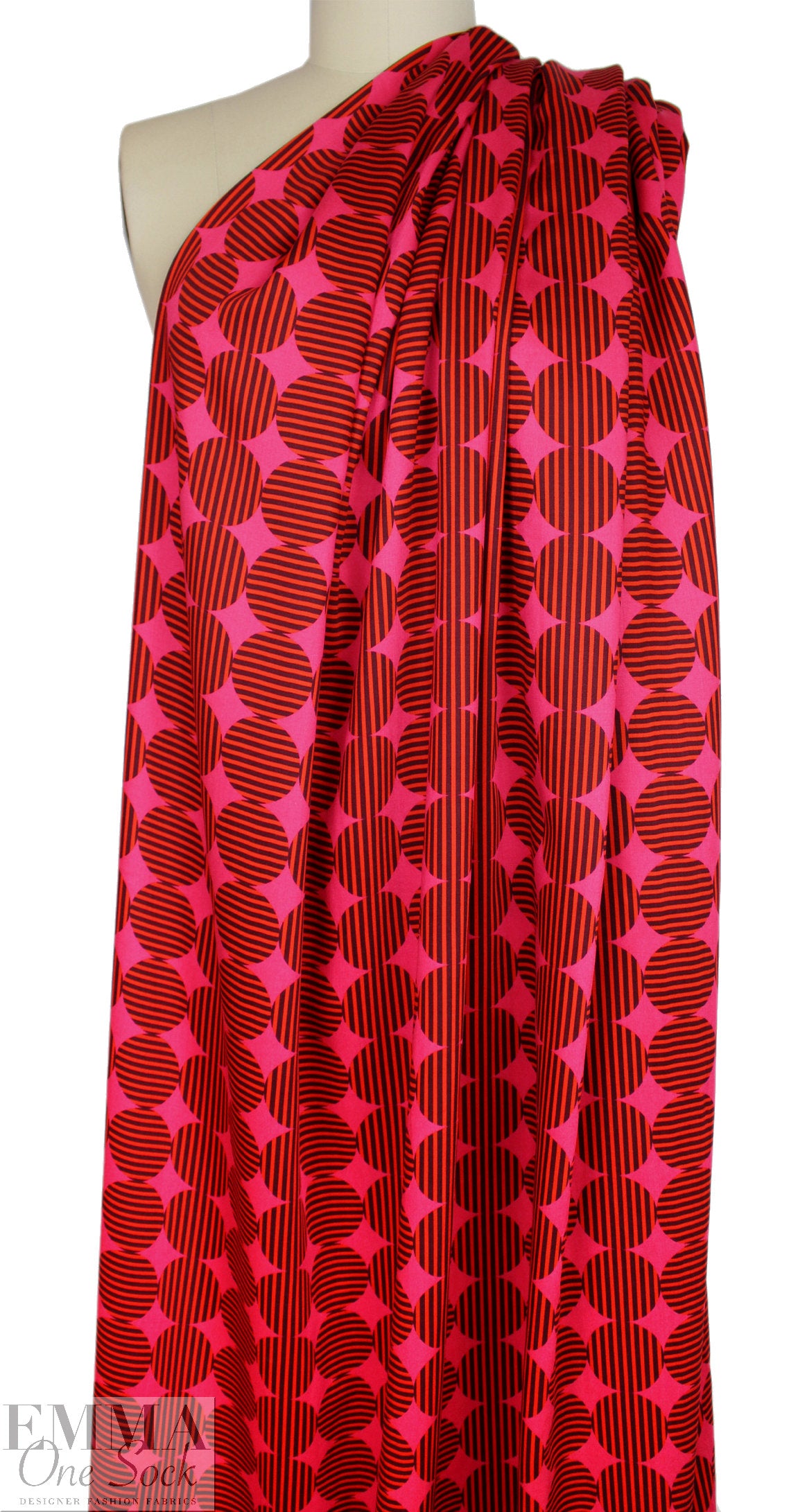 Massim0 'vibrant graphic' Italian drapey viscose woven .5 yds