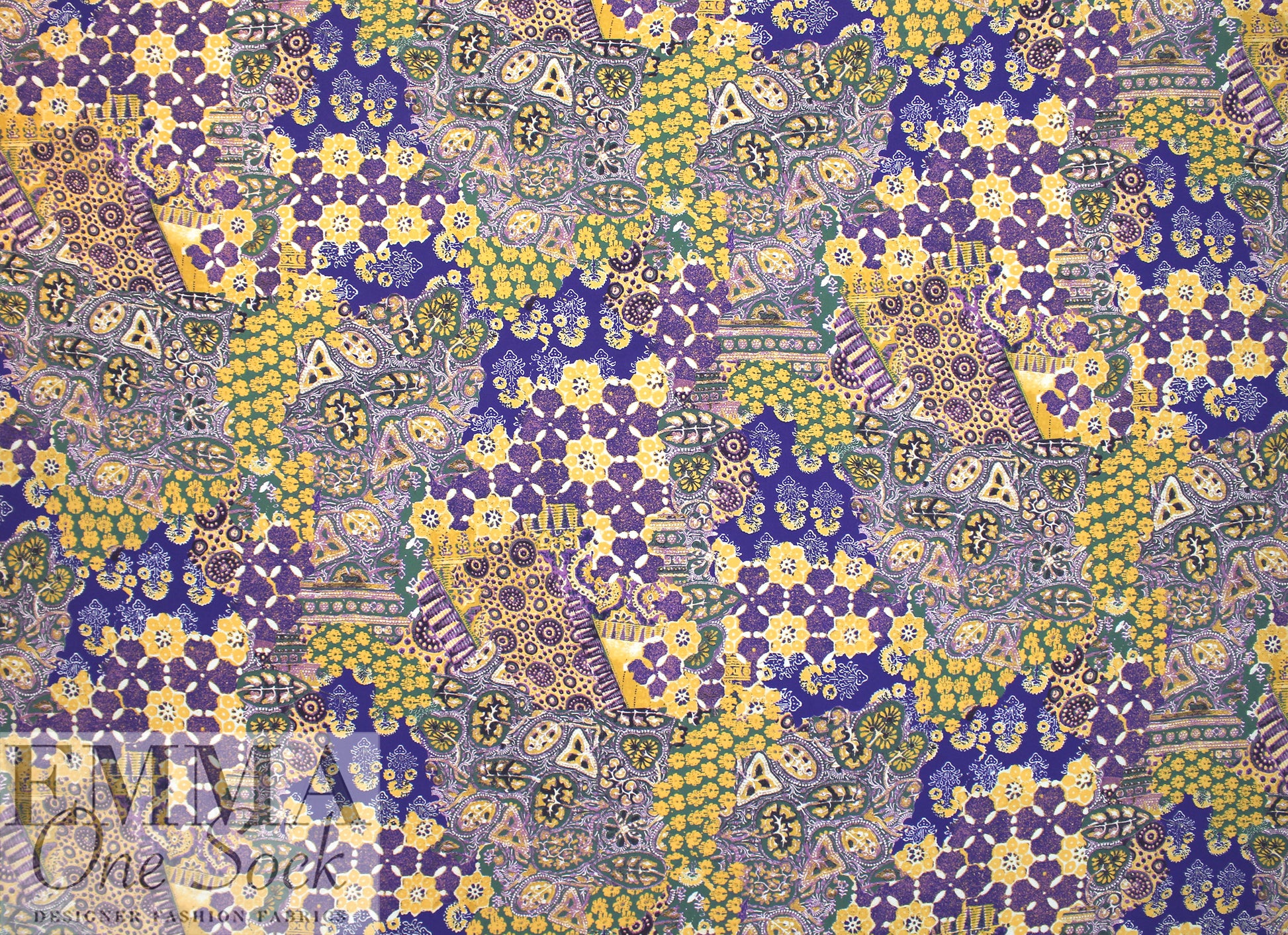Italian designer tile work drapey viscose woven 1.66 yd