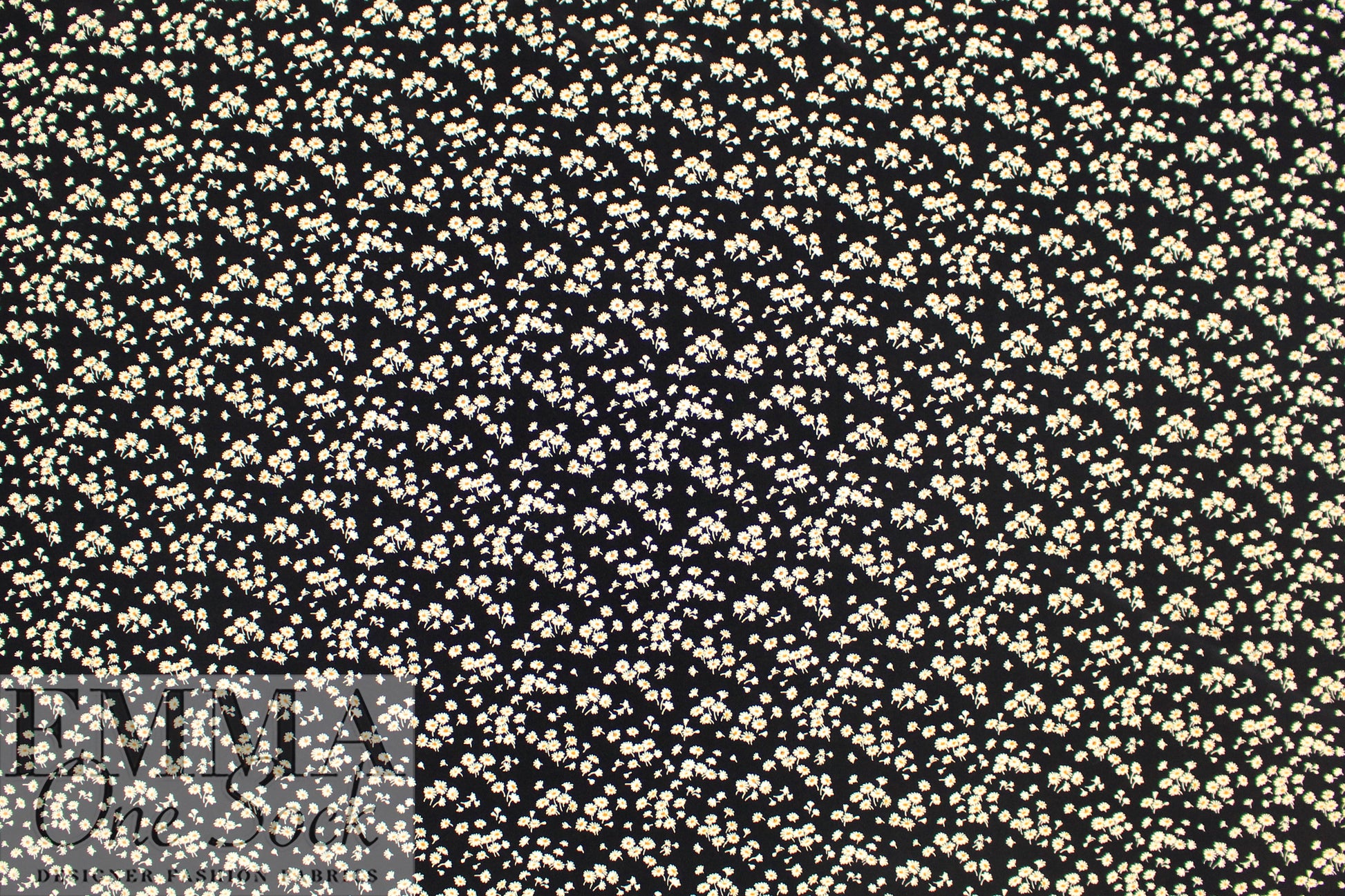Italian designer tiny daisies drapey viscose woven .75 yds