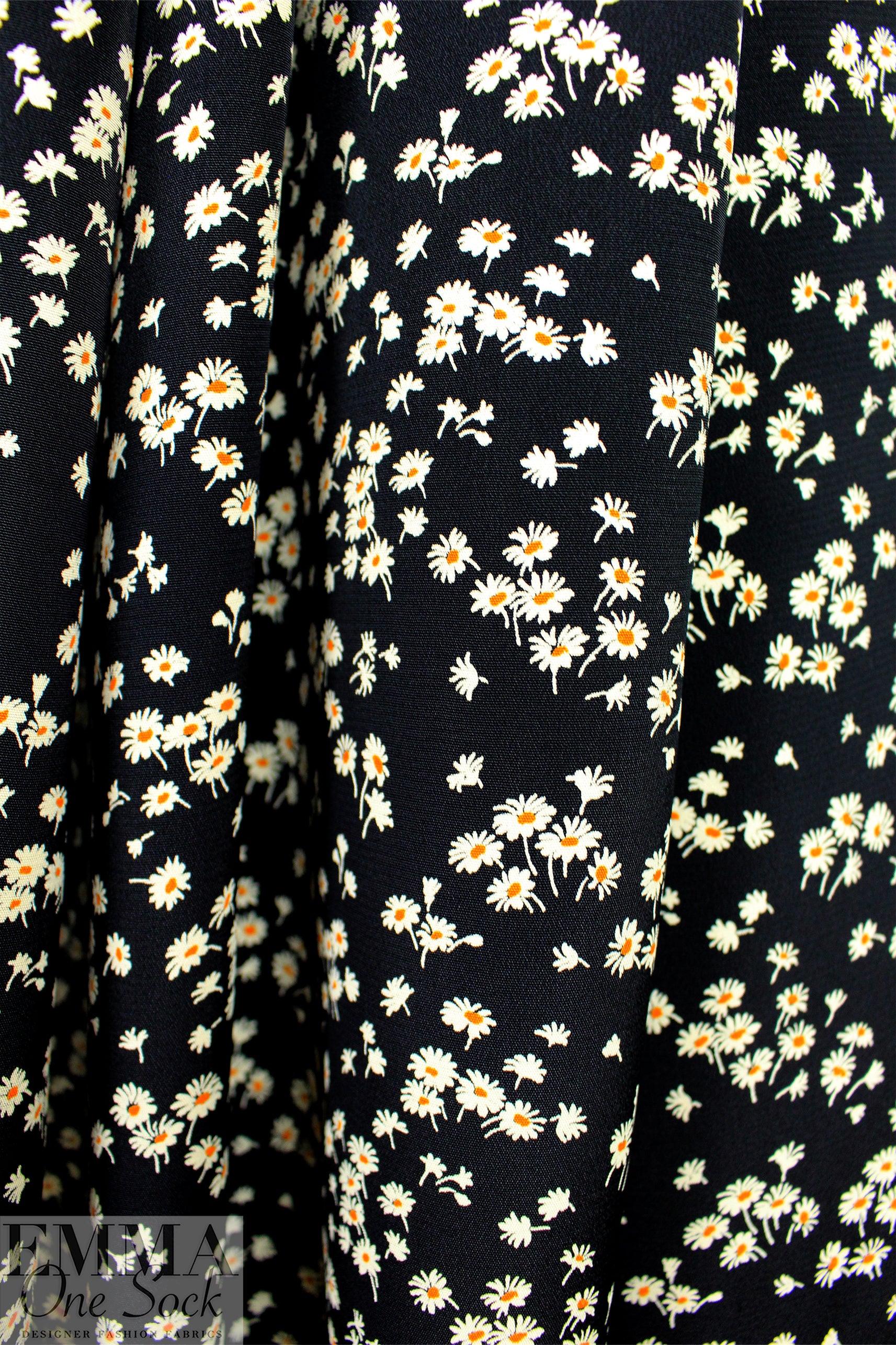 Italian designer tiny daisies drapey viscose woven .75 yds