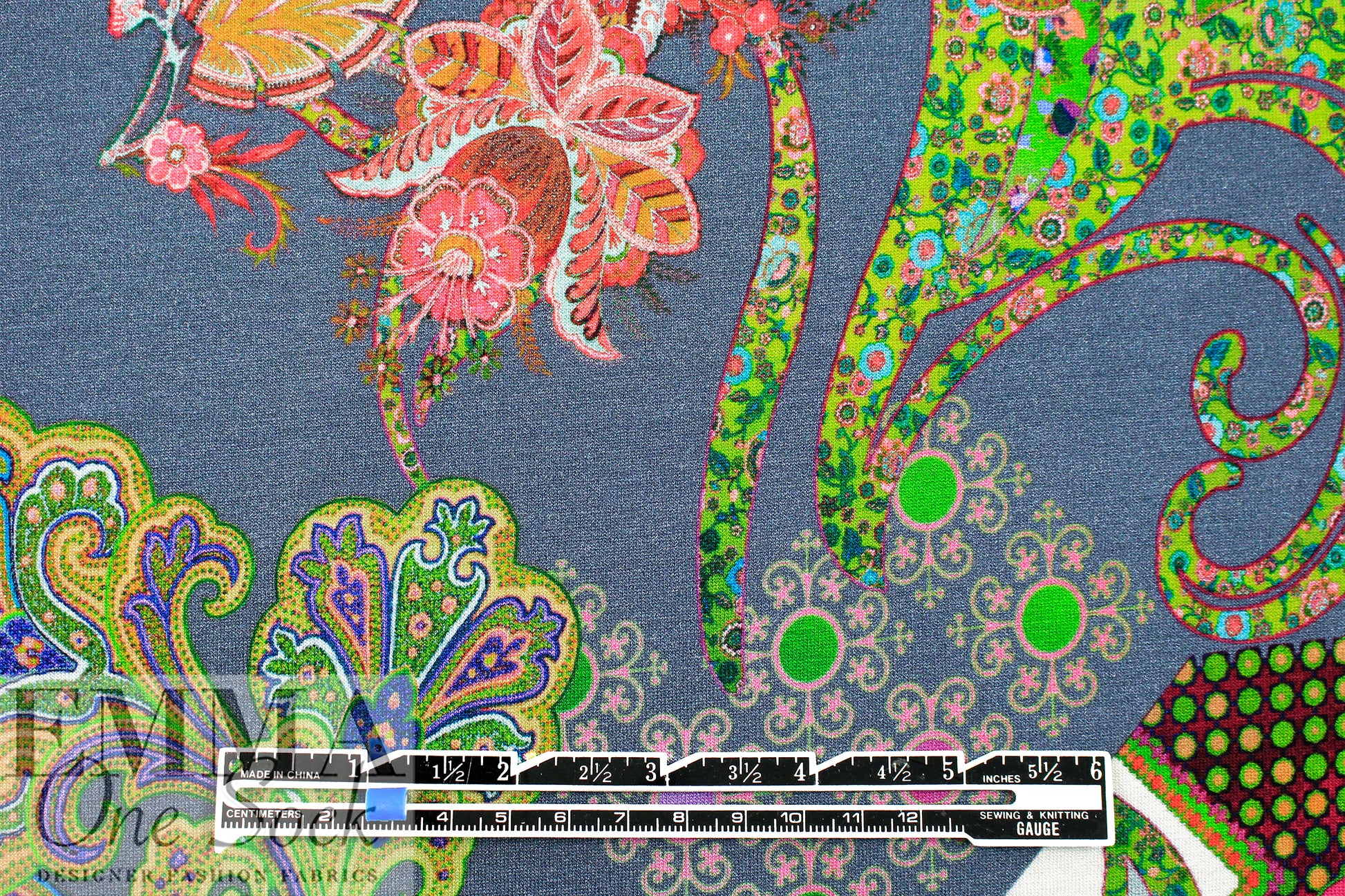 Italian digital viscose knit - paisley garden 1.5 yd