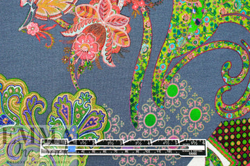 Italian digital viscose knit - paisley garden 1.5 yd