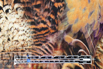 Italian digital viscose knit - feather medley 1.5 yds
