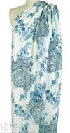Italian exotic paisley toile crinkle viscose woven 2.125 yd
