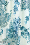 Italian exotic paisley toile crinkle viscose woven 2.125 yd