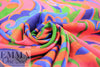 Italian retro mod paisley crinkle viscose woven 1.5 yds