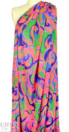 Italian retro mod paisley crinkle viscose woven 1.5 yds