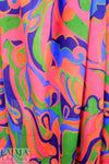 Italian retro mod paisley crinkle viscose woven 1.125 yds