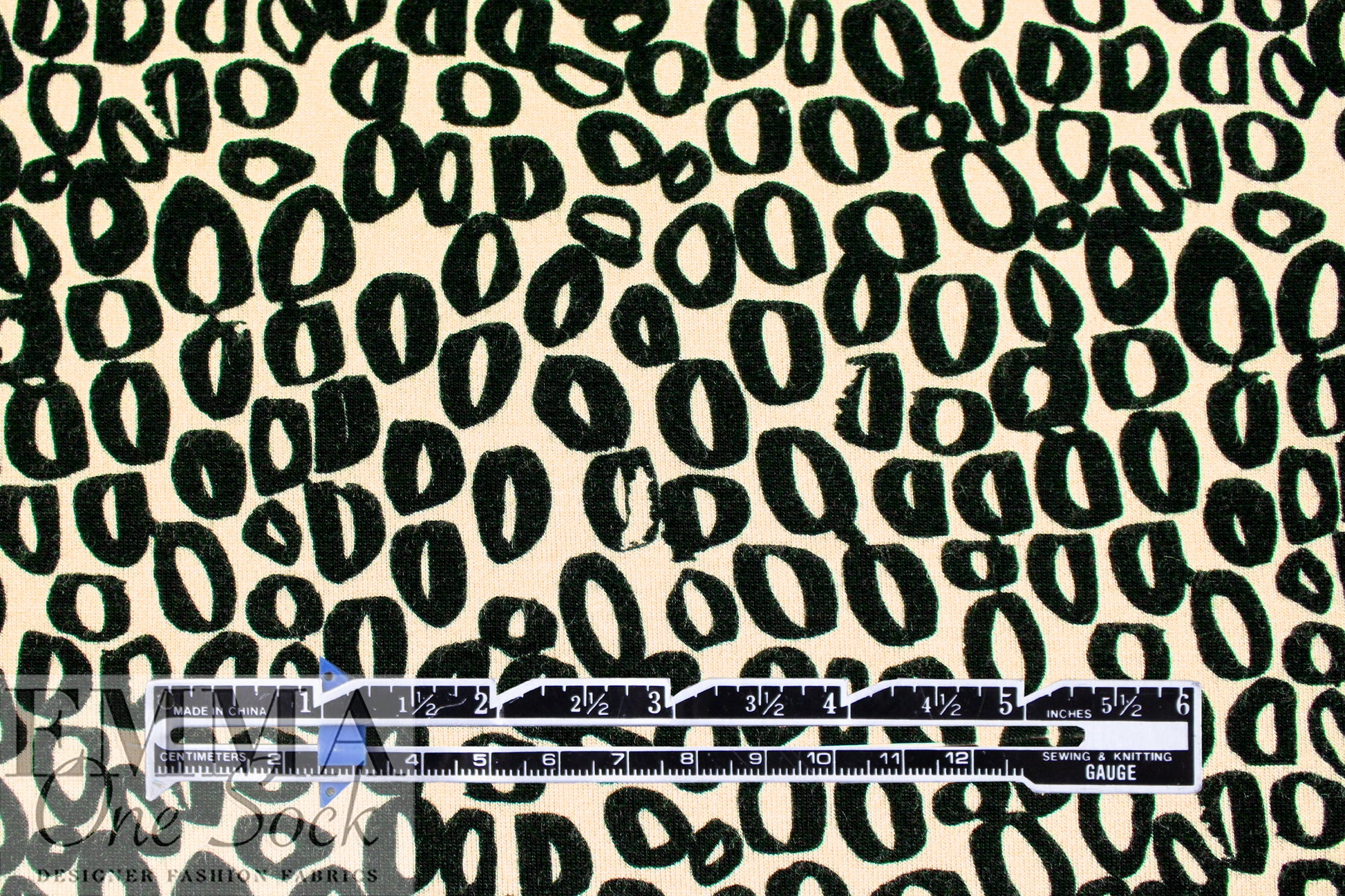 Italian inked ellipse graphic viscose/spandex knit 1.75 yds