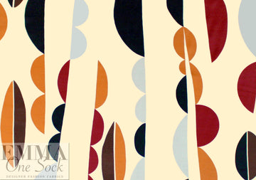 Italian 'coffeeberry' graphic satin viscose woven 1.5 yds