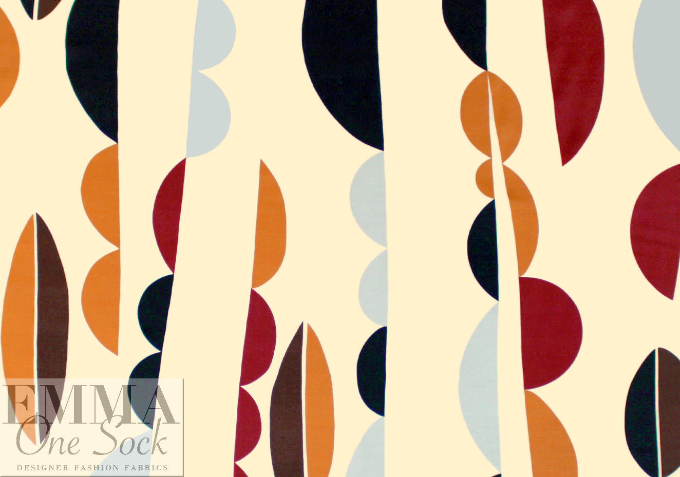 Italian 'coffeeberry' graphic satin viscose woven .75 yds