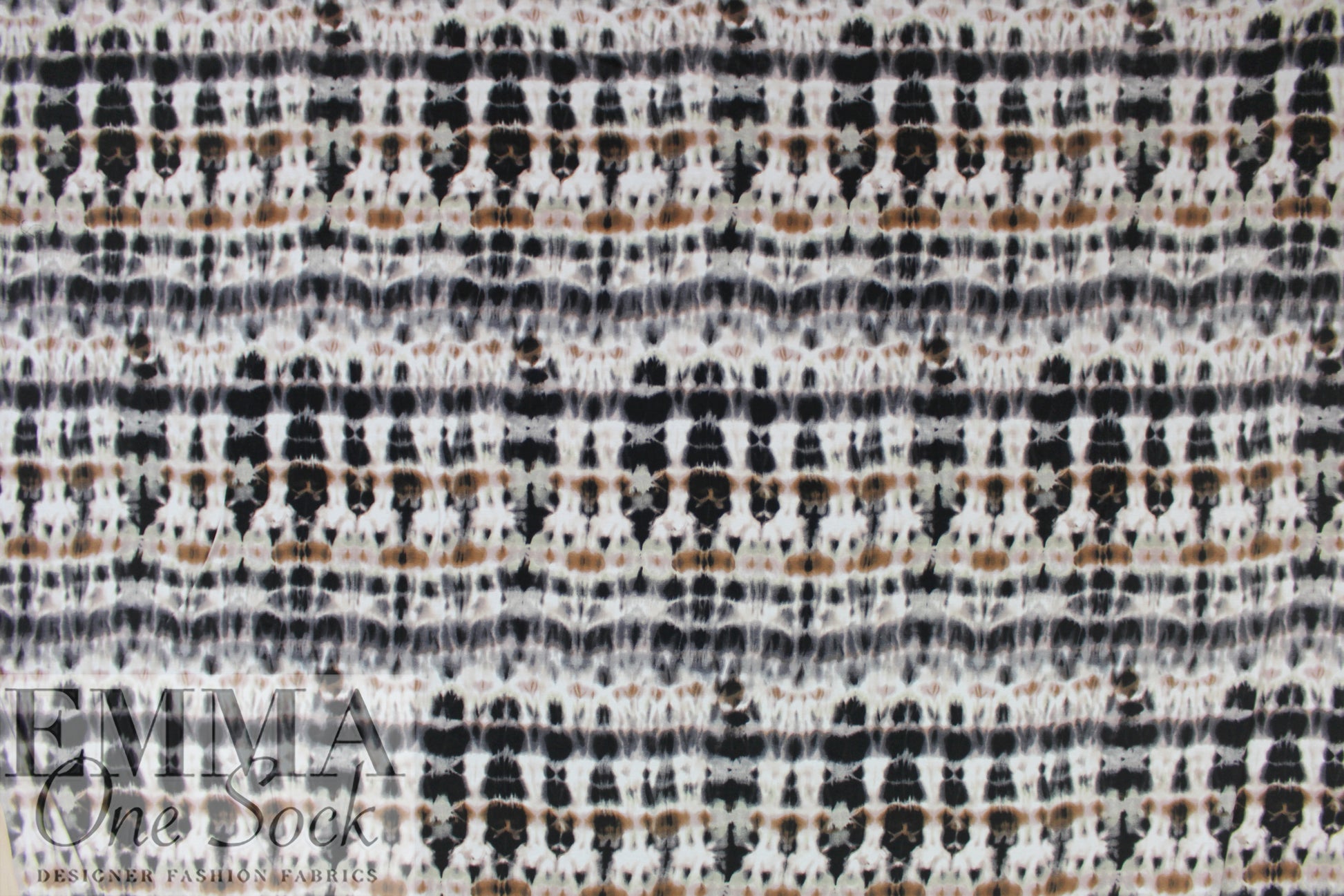 Italian earthtone tie dye viscose/spandex knit 1.625 yd