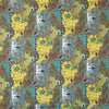 Italian 'paisley reprise' viscose micro-plisse' - maize/sage 1.875 yd