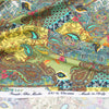 Italian 'paisley reprise' viscose micro-plisse' - maize/sage 1.66 yd