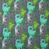 Italian 'paisley reprise' viscose micro-plisse' - turquoise/kiwi 2.5 yds