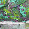 Italian 'paisley reprise' viscose micro-plisse' - turquoise/kiwi 2.5 yds