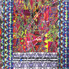 Italian 'partitioned patterns' viscose micro-plisse' woven - chili/lime 2.25 yd