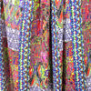 Italian 'partitioned patterns' viscose micro-plisse' woven - chili/lime 2.375 yds