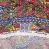 Italian 'partitioned patterns' viscose micro-plisse' woven - chili/lime 2.375 yds