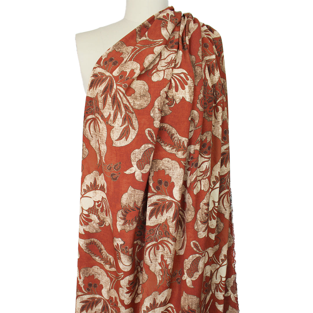 Italian 'henna tapestry' viscose crepe woven 1.75 yd