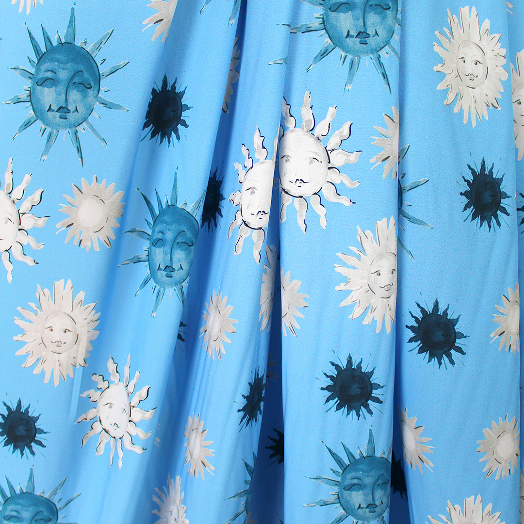 Italian 'celestial sketch' viscose challis 1.875 yd