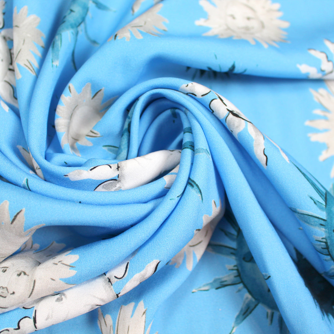 Italian 'celestial sketch' viscose challis 1.625 yd