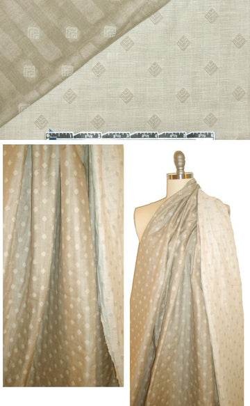 Italian 2-ply diamond motif jacquard woven - oyster