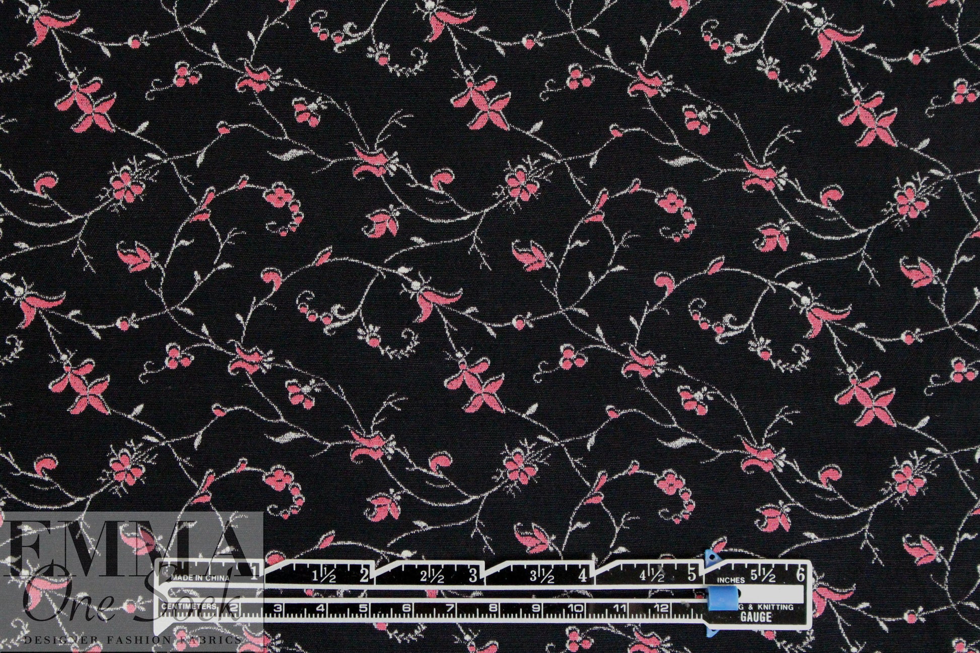 German viscose crepe woven - blooming vines 1.25 yds