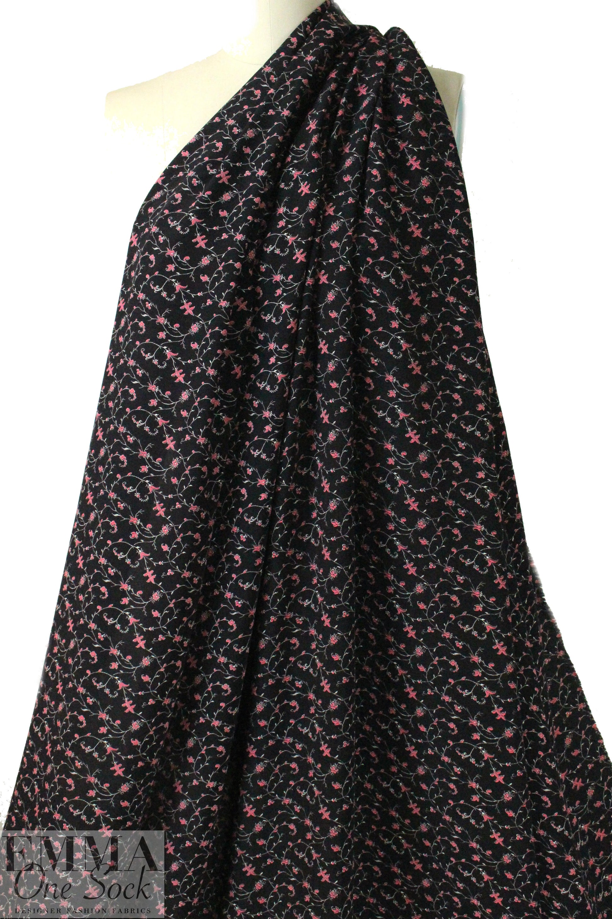 German viscose crepe woven - blooming vines