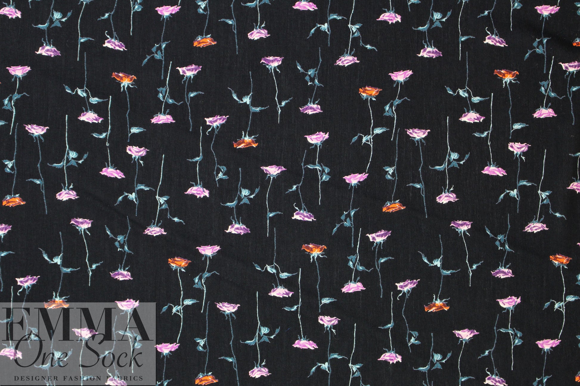 Italian viscose lightweight woven - little roses 1 yard