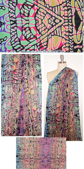 batiky totem ombre drapey viscose woven .66 yds