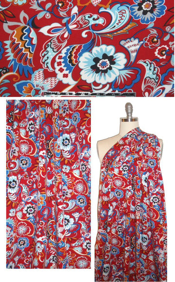 valentino/royal decorative floral drapey viscose woven .80 yds