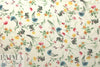 spring flowers on white drapey viscose woven .75 yds