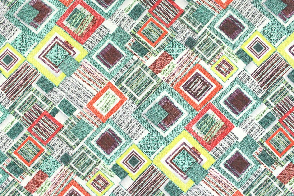 'tilted squares' drapey viscose woven .66 yds