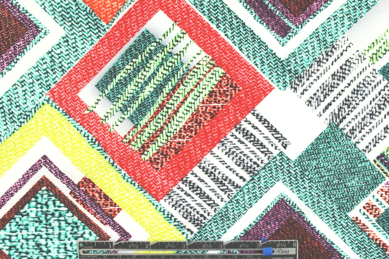 'tilted squares' drapey viscose woven