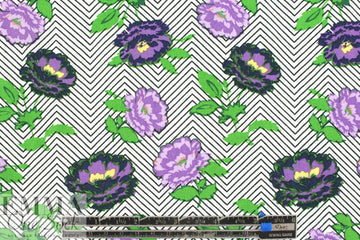 'campy flowers' drapey viscose woven - purple