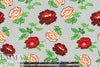 'campy flowers' drapey viscose woven - red 1.66 yd