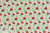 'campy flowers' drapey viscose woven - red 1.375 yds