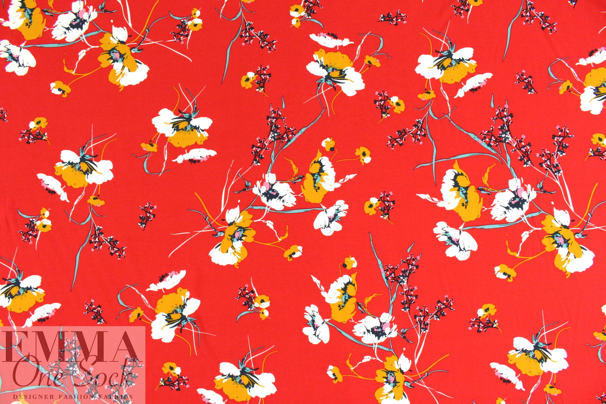'les fleurs' drapey viscose woven .75 yds