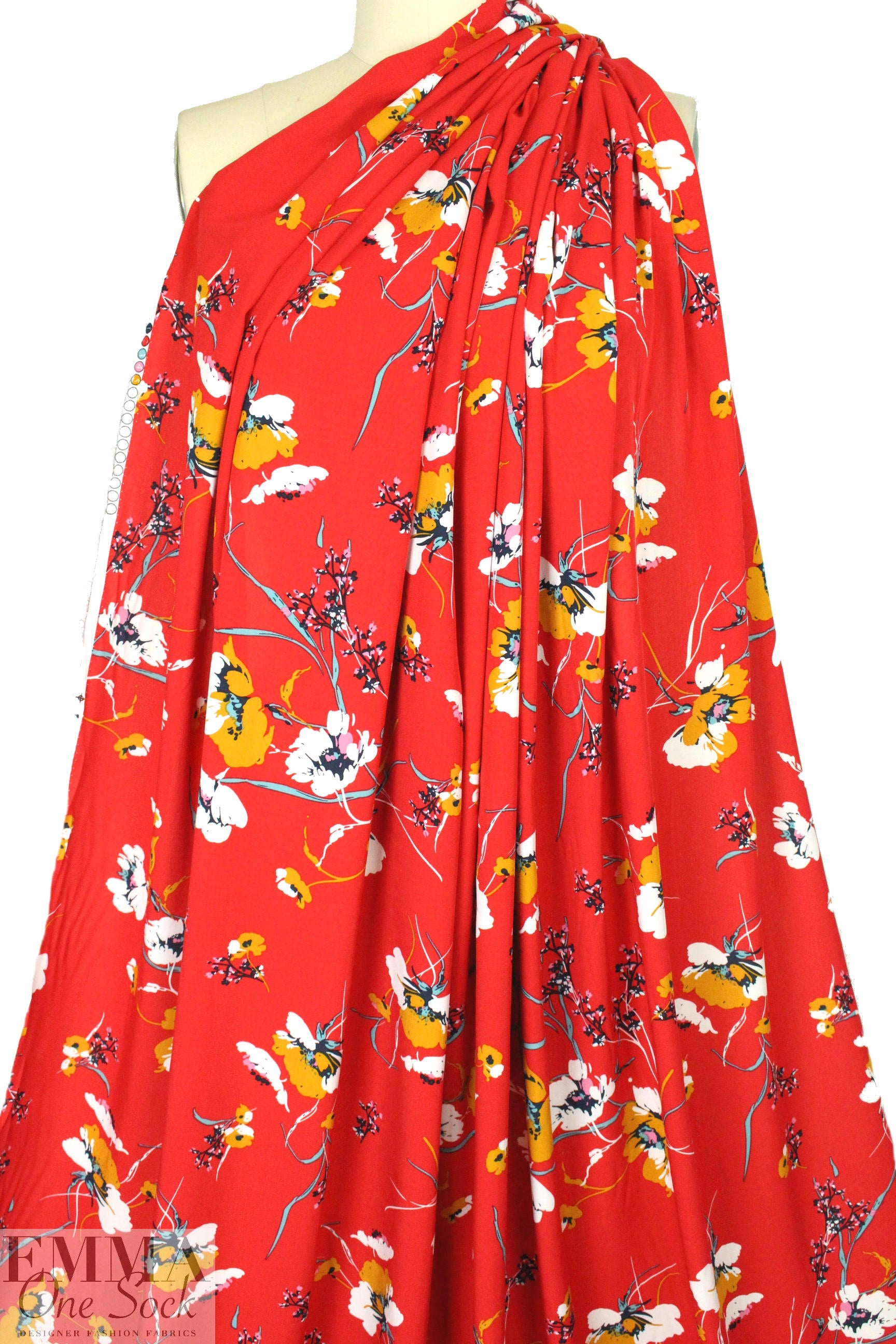 'les fleurs' drapey viscose woven 1.66 yd
