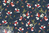 'les fleurs' drapey viscose woven - navy 1.25 yds