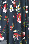 'les fleurs' drapey viscose woven - navy