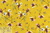 'les fleurs' drapey viscose woven - mustard 1.5 yd