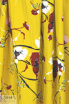'les fleurs' drapey viscose woven - mustard 1.75 yd