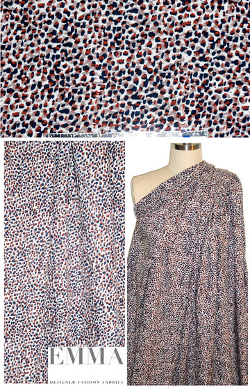 E11a Moss mini cheetah viscose drapey woven