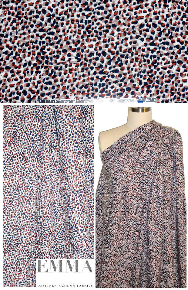 E11a Moss mini cheetah viscose drapey woven 2.5 yds