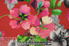 floral bouquets drapey viscose woven - red 1.625 yd