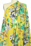 floral bouquets drapey viscose woven - mustard 1.375 yd