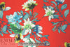 floral garland drapey viscose woven - red