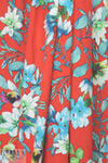 floral garland drapey viscose woven - red
